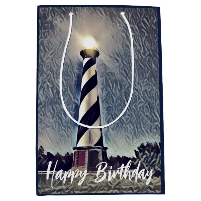 Cape Hatteras Lighthouse Äußere Banken OBX Geburts Mittlere Geschenktüte (Vorderseite)