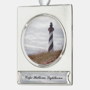 Cape Hatteras Lighthouse Banner-Ornament Silber