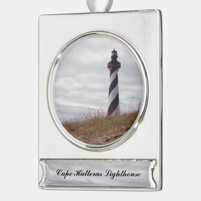 Cape Hatteras Lighthouse Banner-Ornament Silber (Links)