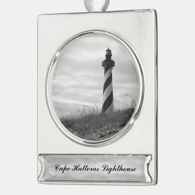Cape Hatteras Lighthouse Banner-Ornament Silber (Links)
