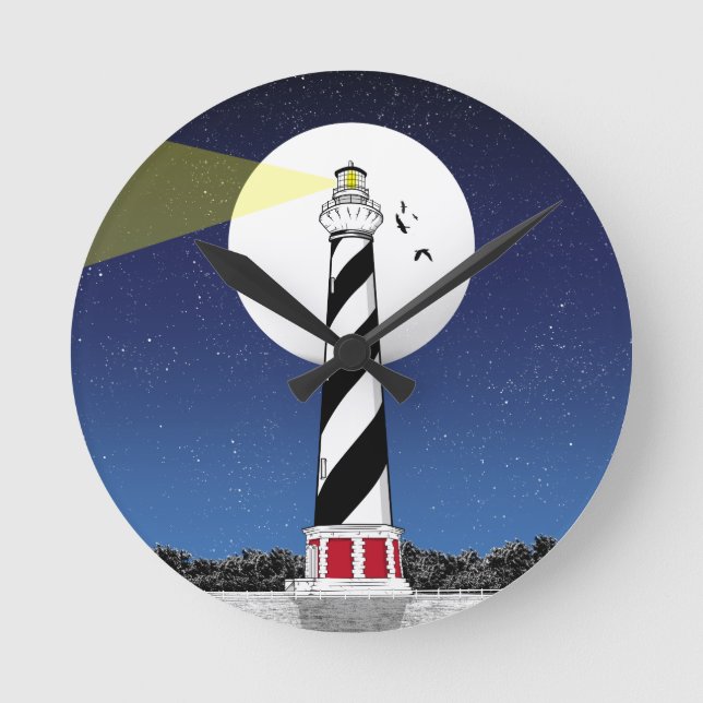 Cape Hatteras Lighthouse BUXTON Runde Wanduhr (Vorderseite)