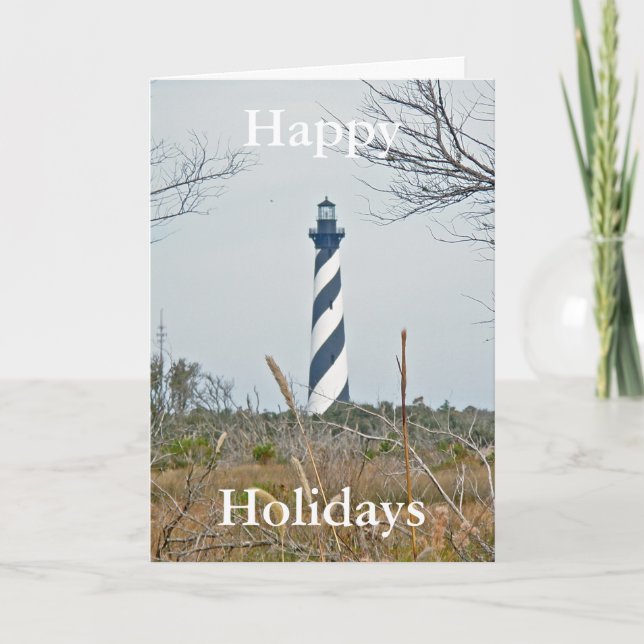 Cape Hatteras Lighthouse Happy Holidays Feiertagskarte (Vorderseite)