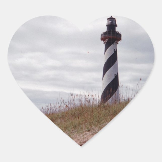 Cape Hatteras Lighthouse Herz-Aufkleber (Vorderseite)