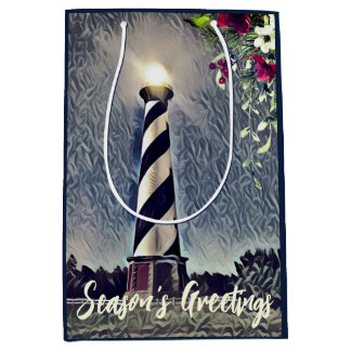 Cape Hatteras Lighthouse OBX Jahreszeit Grüße Mittlere Geschenktüte