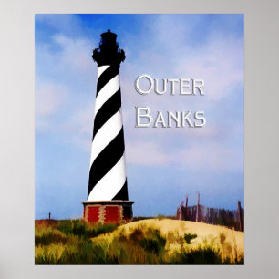 Cape Hatteras Lighthouse Poster Text Außenbanken