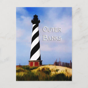 Cape Hatteras Lighthouse Poster Text Außenbanken Postkarte