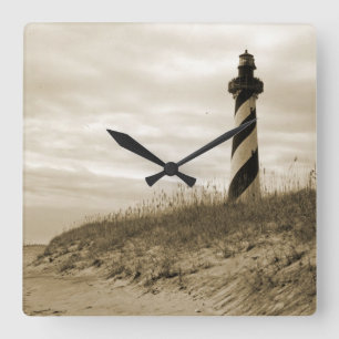 Cape Hatteras Lighthouse Quadratische Wanduhr