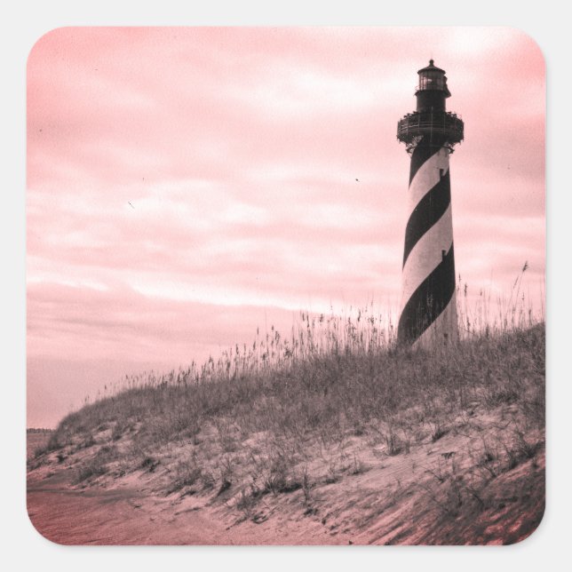 Cape Hatteras Lighthouse Quadratischer Aufkleber (Vorderseite)