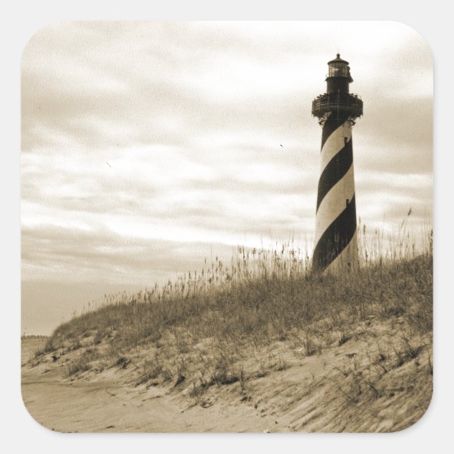 Cape Hatteras Lighthouse Quadratischer Aufkleber (Vorderseite)
