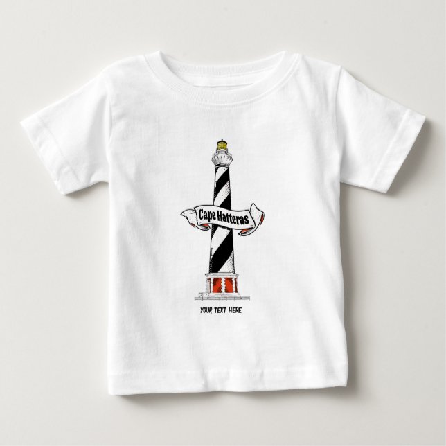 Cape Hatteras Lighthouse Schwarzweiß Baby T-shirt (Vorderseite)