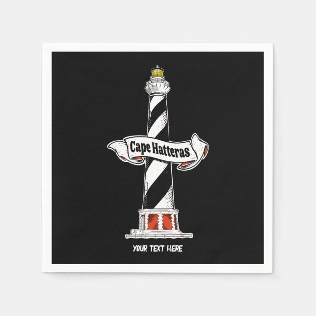 Cape Hatteras Lighthouse Schwarzweiß Serviette (Vorderseite)
