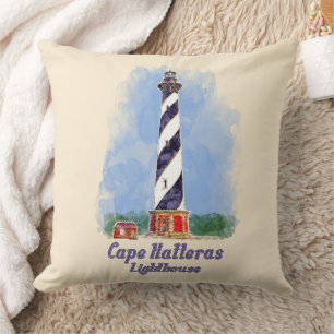 Cape Hatteras Lighthouse Watercolor North Carolina Kissen