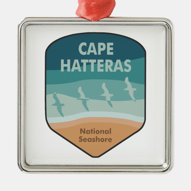 Cape Hatteras National Seashore Seagulas Ornament Aus Metall (Vorne)