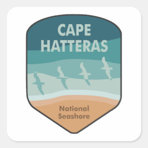 Cape Hatteras National Seashore Seagulas Quadratischer Aufkleber