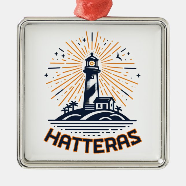 Cape Hatteras North Carolina Leuchtturm Sunrise Ornament Aus Metall (Vorne)