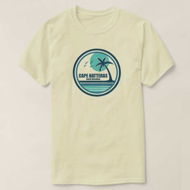 Cape Hatteras North Carolina Palm Tree Birds T-Shirt (Design vorne)