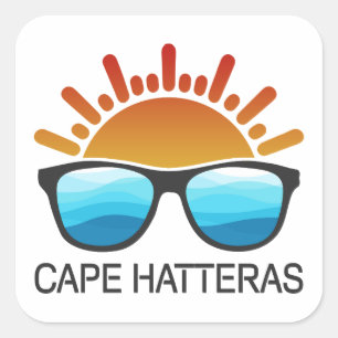 Cape Hatteras North Carolina Sonnenbrillen Quadratischer Aufkleber