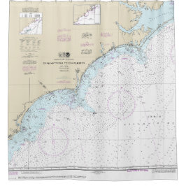 Cape Hatteras to Charleston Nautical Chart 11520 Duschvorhang