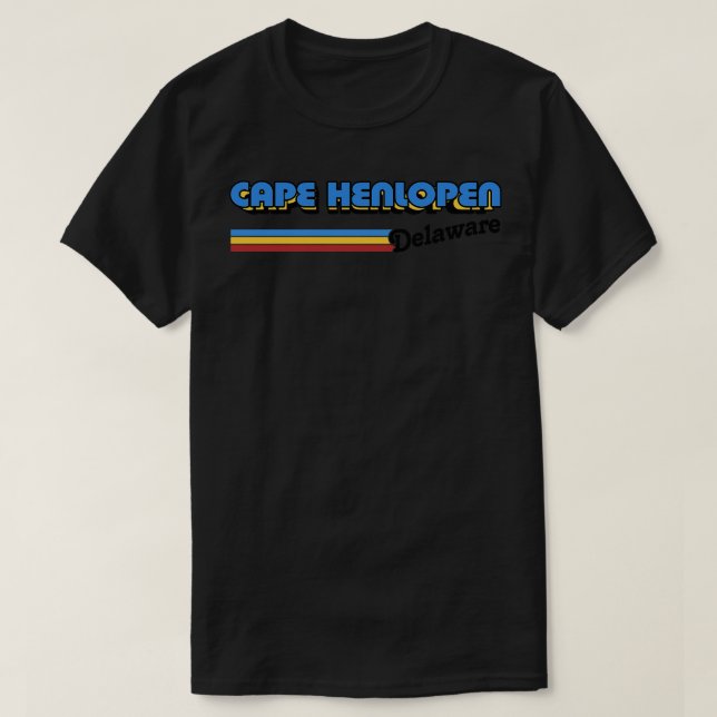 Cape Henlopen Delaware Retro Style Design T-Shirt (Design vorne)