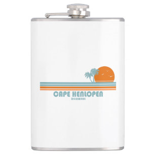 Cape Henlopen Delaware Sun Palm Trees Flachmann