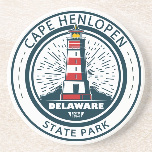 Cape Henlopen Staat Park Delaware Abzeichen Getränkeuntersetzer (Vorne)