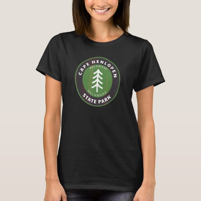 Cape Henlopen Staat Park Delaware De Tree Abzeiche T-Shirt (Vorderseite)