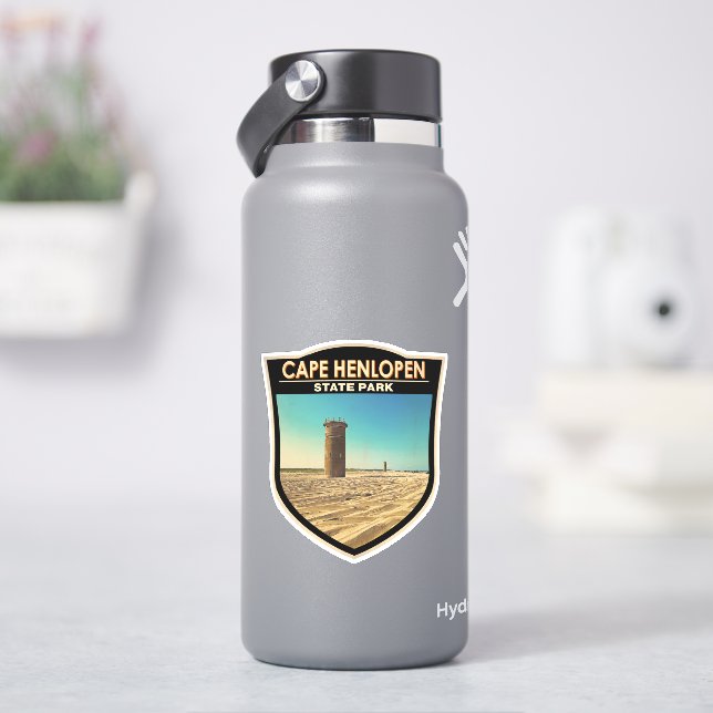 Cape Henlopen Staat Park Delaware Wasserfarbe Aufkleber (HydroFlask)