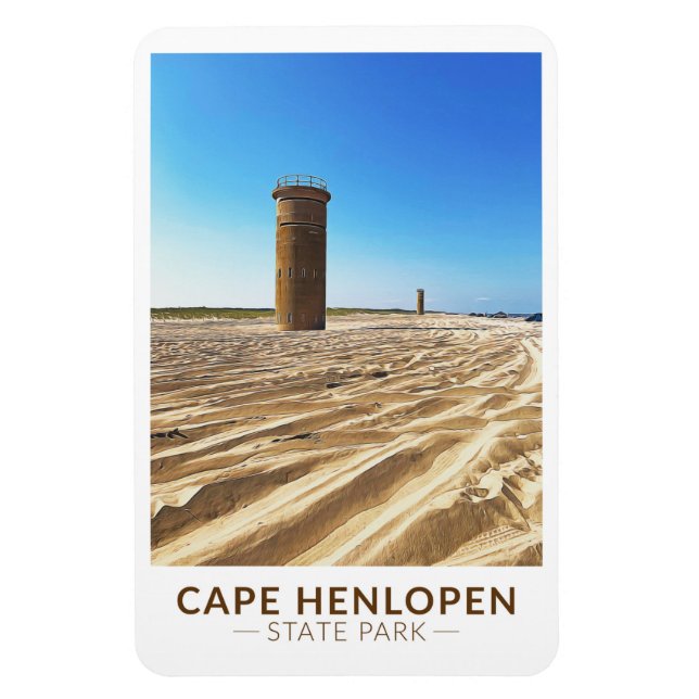 Cape Henlopen Staat Park Delaware Wasserfarbe Magnet (Vertikal)