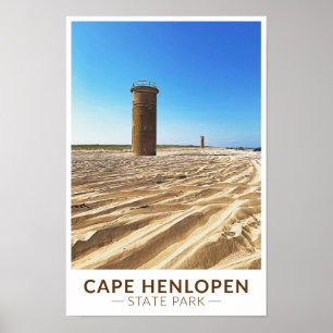 Cape Henlopen Staat Park Delaware Wasserfarbe  Poster