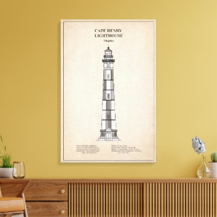 Cape Henry Leuchtturm - Virginia - SBD Leinwanddruck
