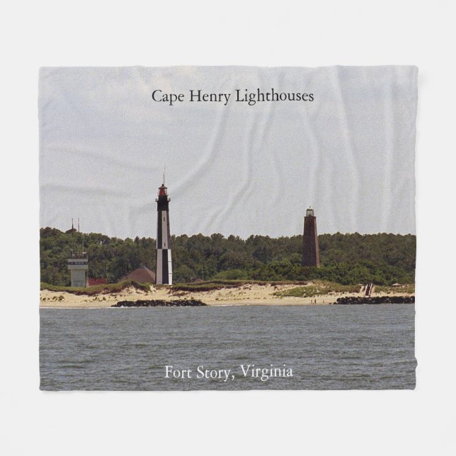Cape Henry Leuchttürme-Decke Fleecedecke (Vorderseite (Horizontal))
