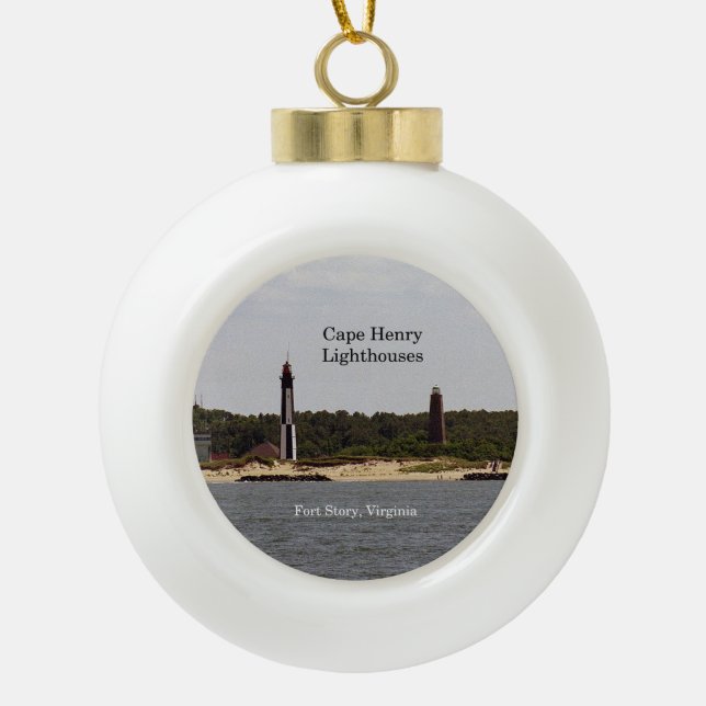 Cape Henry Lighthouse Keramik Kugel-Ornament (Vorderseite)