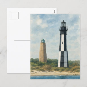 Cape Henry Lighthouses Feiertagspostkarte