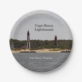 Cape Henry Lighthouses Papiertafel Pappteller
