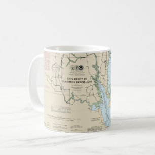 Cape Henry to Currituck Beach Light Nautical Chart Kaffeetasse