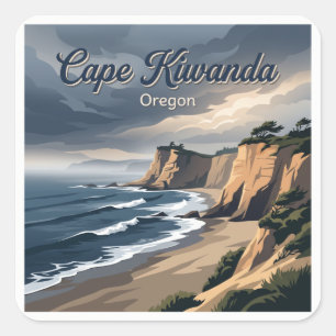 Cape Kiwanda Pacific City USA Quadratischer Aufkleber
