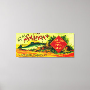 Cape Lees Lachs Can LabelBurroughs Bay, AK Leinwanddruck