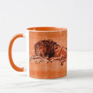 CAPE LION LYING DOWN, von Rembrandt Orange Black Tasse