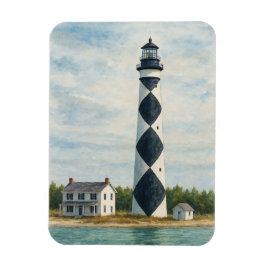 Cape Lookout Leuchtturm Aquarell Magnet