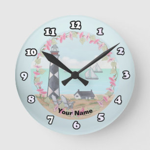 Cape Lookout Leuchtturm-Uhr Runde Wanduhr