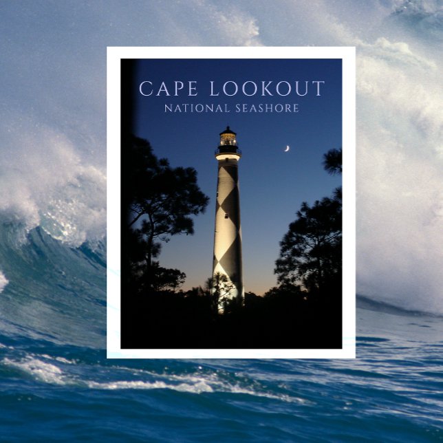 Cape Lookout Lighthouse am Abend Postkarte (Von Creator hochgeladen)