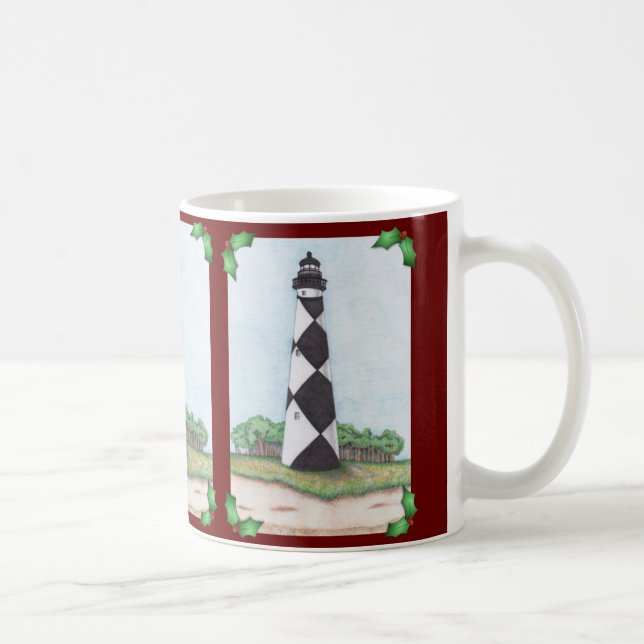 Cape Lookout Lighthouse Weihnachtsfeier Tasse (Rechts)