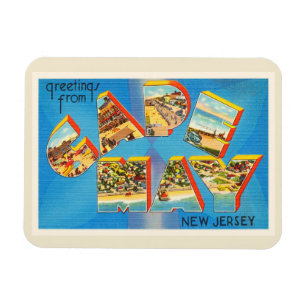 Cape May #2 New-Jersey NJ Vintage Reise-Postkarte Magnet