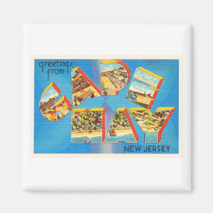 Cape May #2 New-Jersey NJ Vintage Reise-Postkarte Magnet