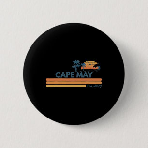 Cape May Beach New Jersey Sommer Palme Männer Frau Button
