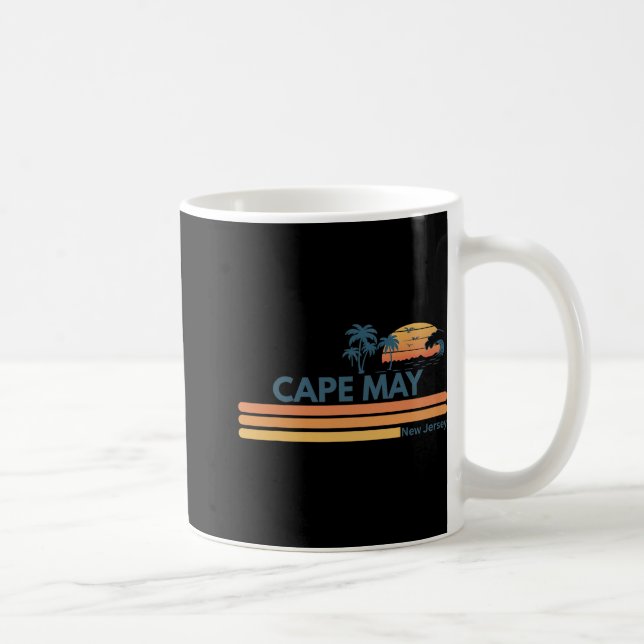 Cape May Beach New Jersey Summer Palm Tree Men Wom Kaffeetasse (Rechts)