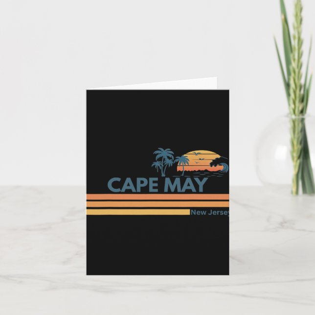 Cape May Beach New Jersey Summer Palm Tree Men Wom Karte (Vorderseite)