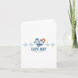 Cape May Beach New Jersey Vintage 80er Sonnenunter Karte