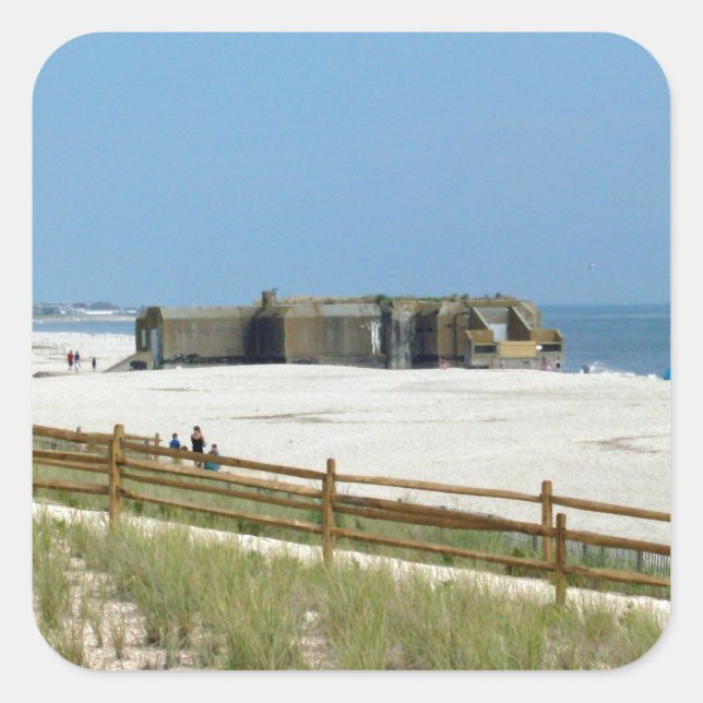 Cape May Bunker Quadratischer Aufkleber (Vorderseite)