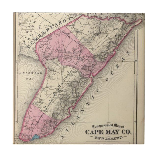 Cape May County, NJ Fliese (Vorderseite)